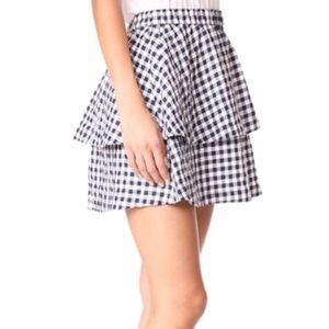 Madewell Gingham Tiered Skirt